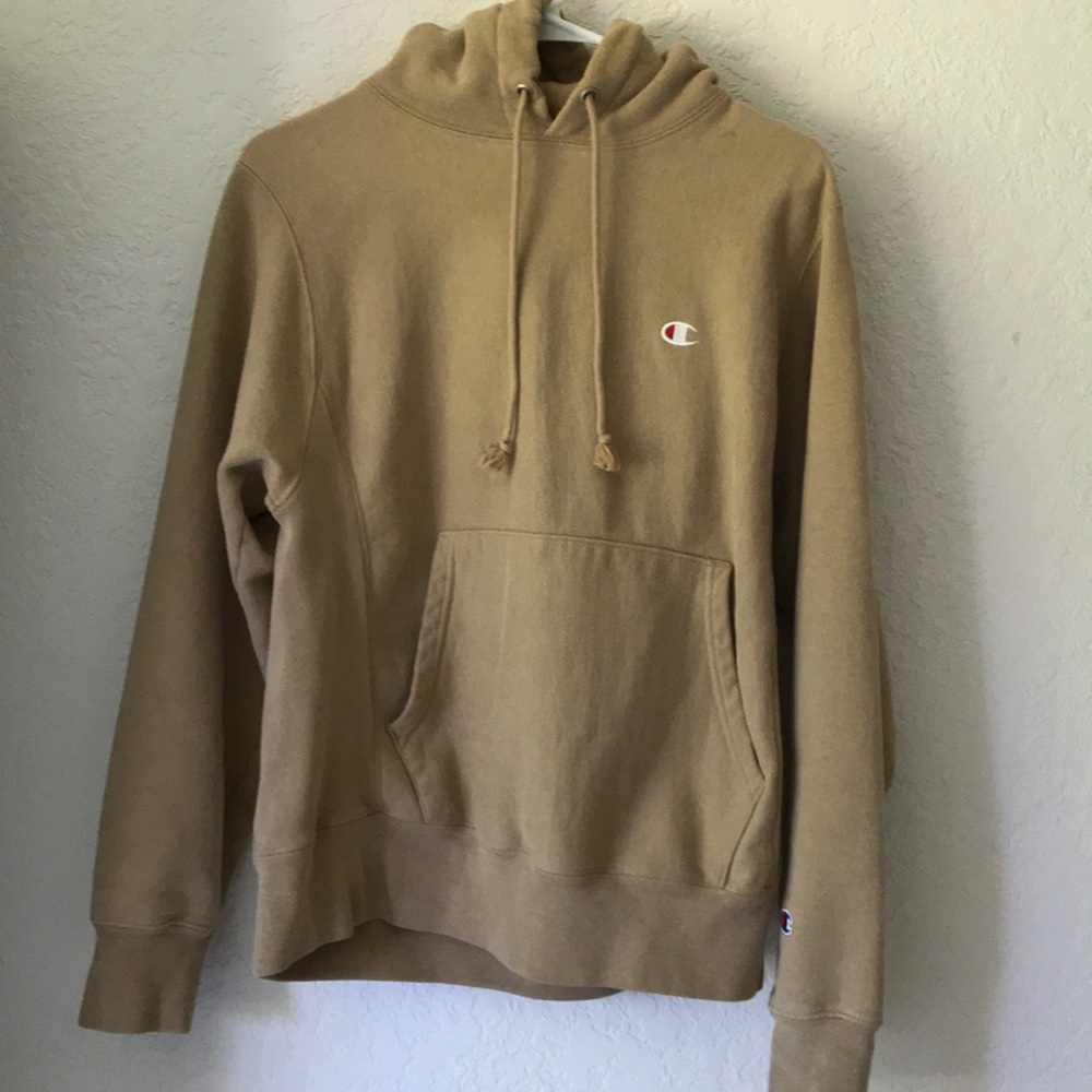 Tan UO Champion Reverse Weave Hoodie
